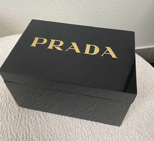 Designer Inspired Large Glossy Black P Box