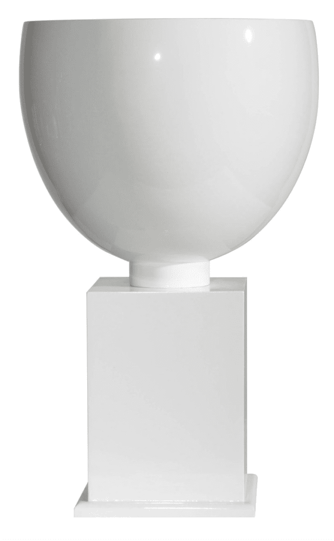 White Design Guild Hemisphere Vase on Base