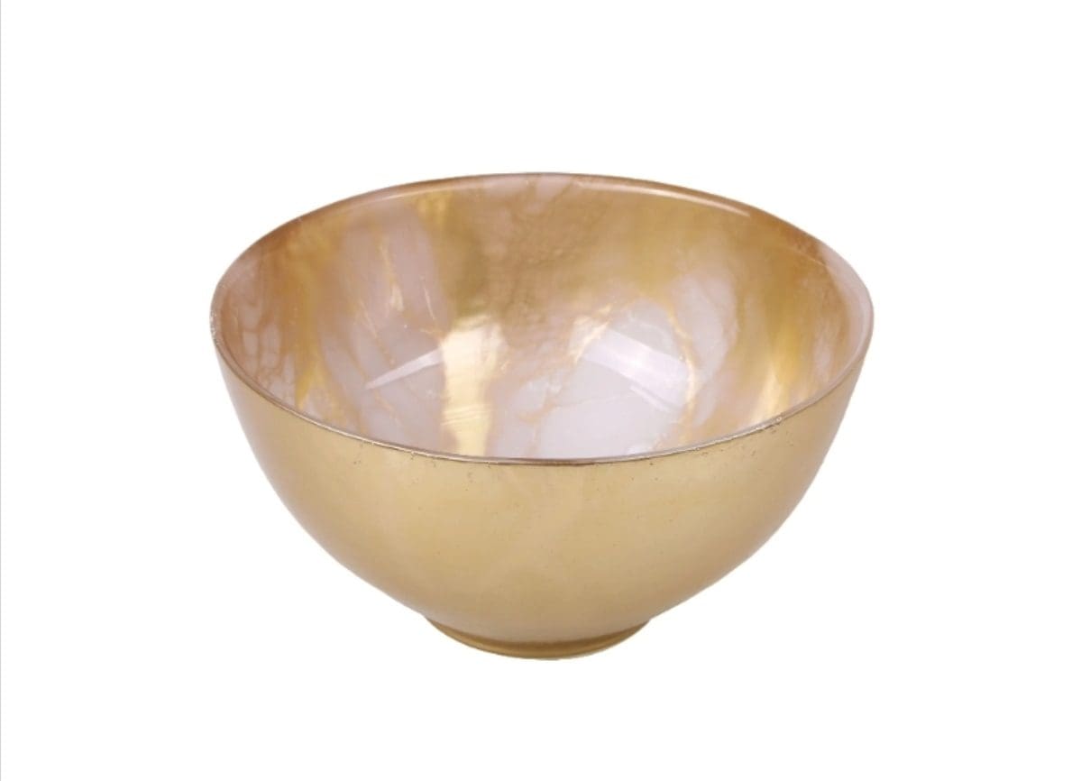 Gold-White Marble Bowl