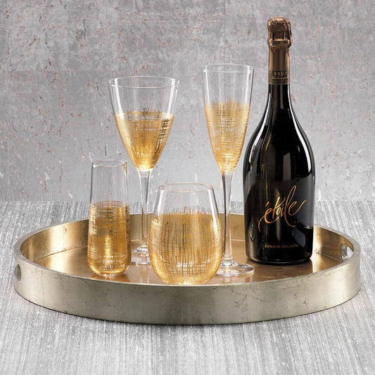 Accent Silver Gold Leaf Tray