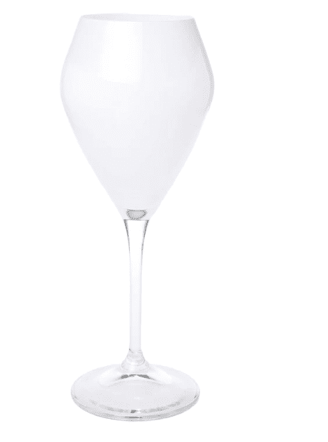 Set Of 6 White V-shaped Wine Glasses