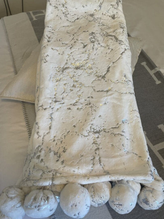 Faux Fur Metallic Throw ~ Silver or Gold