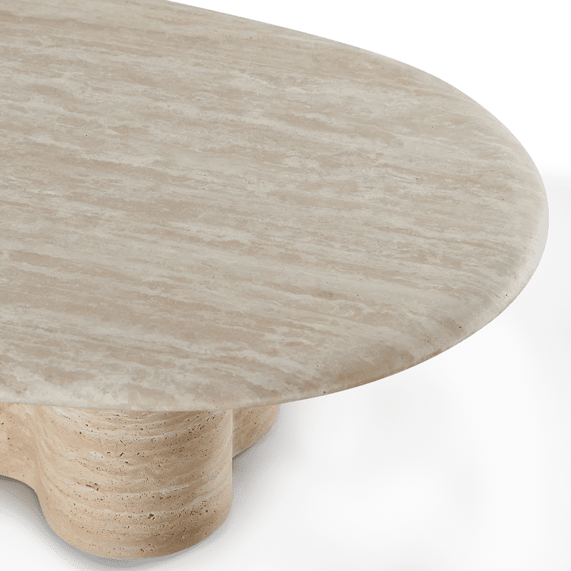 Porto Pill Coffee Table, Travertine Natural