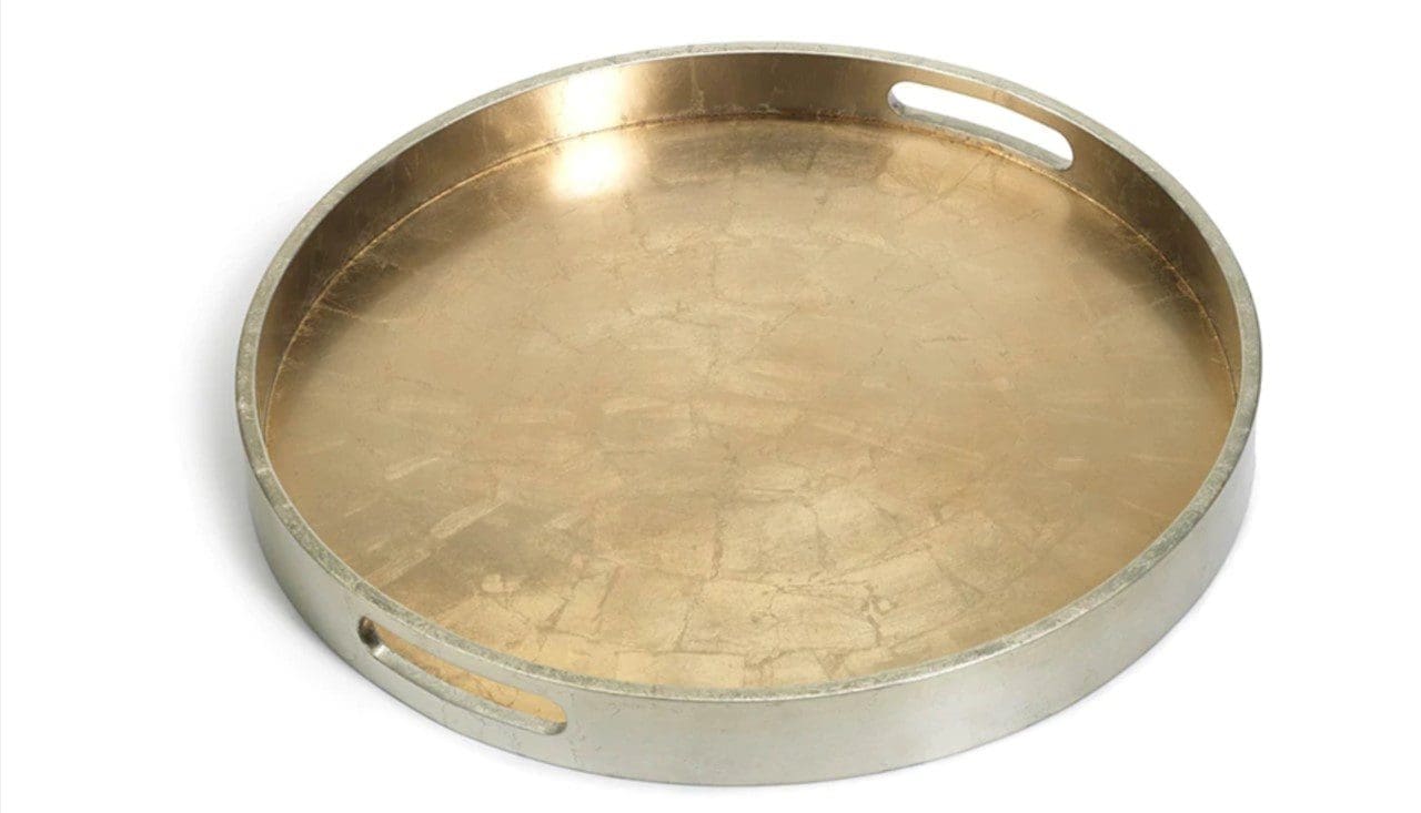 Accent Silver Gold Leaf Tray