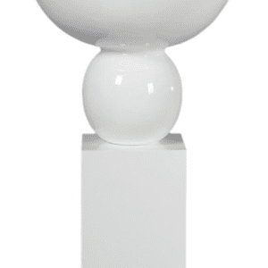 White Design Guild Planter Jedd Bowl on Display Pillar